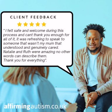 Client feedback expressing gratitude for support and a welcoming experience.